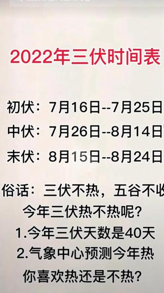 三伏天是哪一天开始-第5张图片 三伏天是哪一天开始-第5张图片